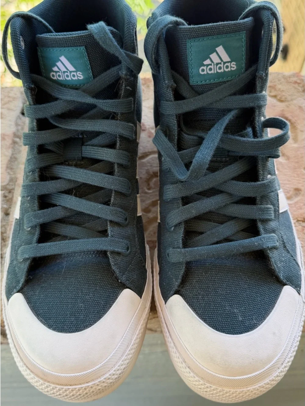 Adidas Women's High-Top Sneakers in Dark Green and White - Picture 3 of 8